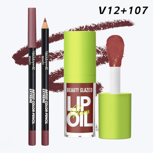 Beauty Glazed Lip Gloss & Lip Liner Set - Berry Brown Ombre