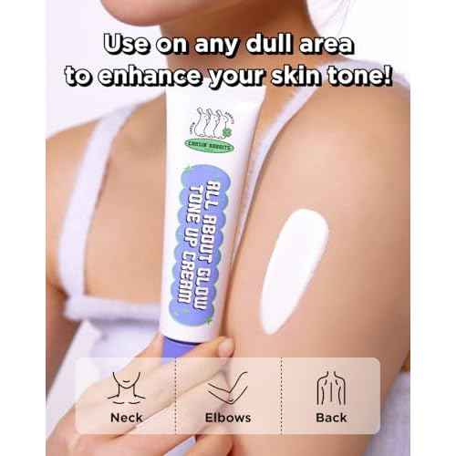 CHASIN' RABBITS All About Glow Tone-up Cream 1.69 fl. Oz, Natural Makeup Base, No Makeup Natural Look, Glow Skin, Long-Lasting Hydrating, Soft Texture, Vegan, Face & Body, K Beauty