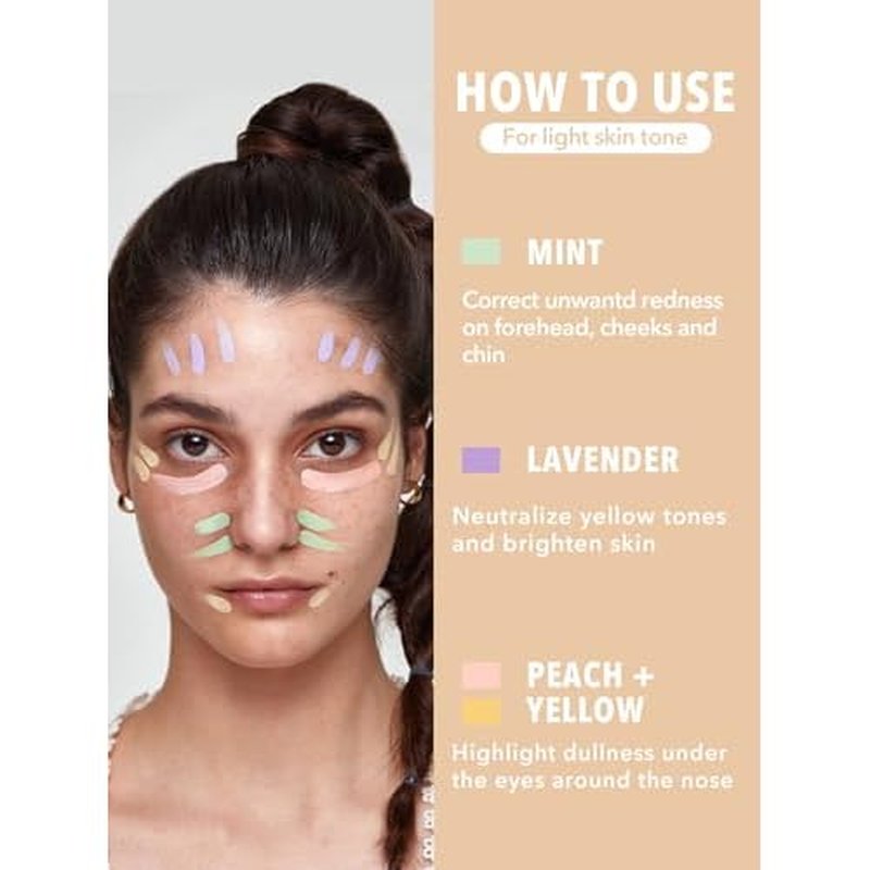 SHEGLAM Like Magic Color Correcting Concealer Corrector Liquid Concealer Long Lasting Brightening Full Coverage Weightless All-Day Hydrate Concealer-White