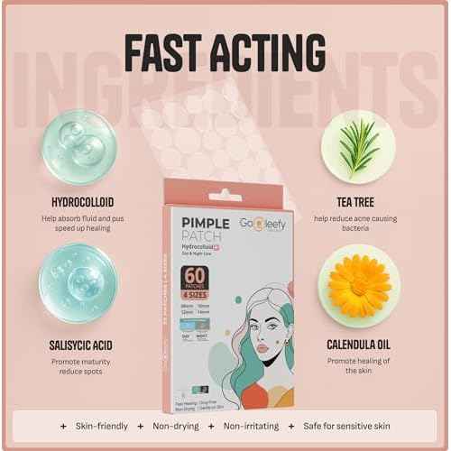 Pimple Patches for Face ? Day & Night Acne Patches for Fast Healing, Skin Clarity ? Invisible Hydrocolloid Patches, Waterproof Spot Treatment ? All Skin Types Zit Patches of 60/120/180