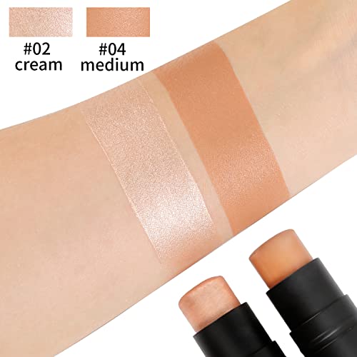 Contour Highlighter Stick Set with Brush - 2pc Cream Makeup