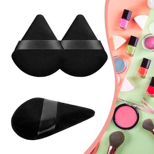 12 pcs Makeup Sponge Blender Sponges for Liquid, Cream, and Powder, Make up sponges for foundation Powder Puff Face Triangle Face Makeup Puff Wet Dry Dual-Use (Black)