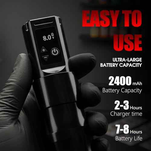 Xnet Moteng Tattoo Machine - Tattoo Gun with 2400mAh Digital LED Display Power Supply Coreless Motor for Professional Tattoo Artists