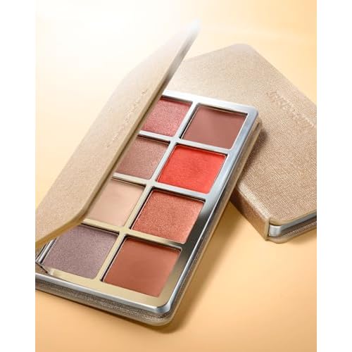 Lune+Aster Sunstone Eyeshadow Palette | Waterproof Eyeshadow Palette With Matte And Shimmer Finish, Mirrored Compact - 8 Shades