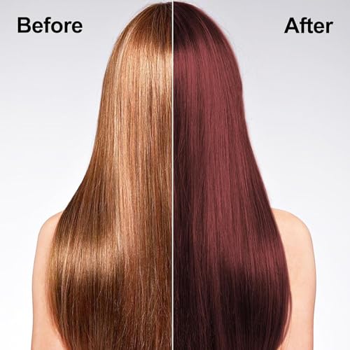 Deep Wine Red Hair Dye Shampoo 3-in-1 for Gray Hair - Long-Lasting Natural Color, 16.9 Fl Oz