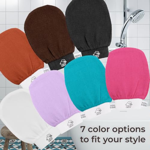 Moroccan Kessa Hammam Exfoliating Glove | Black Microfiber Body Scrub Mitt