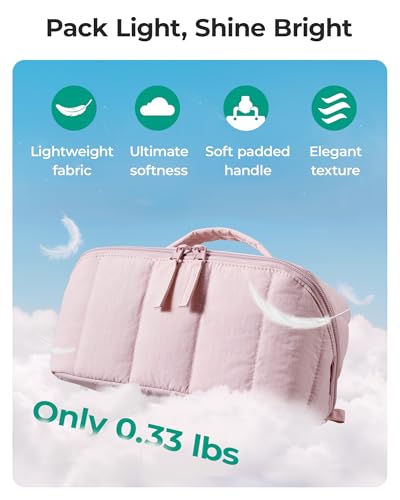 BAGSMART Women's Puffy Travel Makeup Bag, Water Resistant