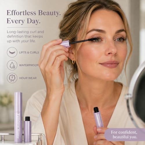 Facelove Makeup Waterproof Mascara for Voluminous, Long Lashes