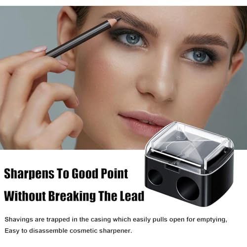 Dual-Size Makeup Pencil Sharpener for Eyeliners, Lip & Eyebrow Pencils