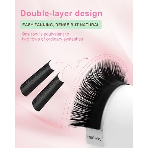 NAGARAKU Easy Fan Eyelash Extensions Volume Lashes 5 Trays in 1 Pack Easy Fanning Pesta?as Lash Extension Rapid Blooming Soft Clusters for Beginners Beauty Salon (0.07 D Curl 8-15mm Mix)