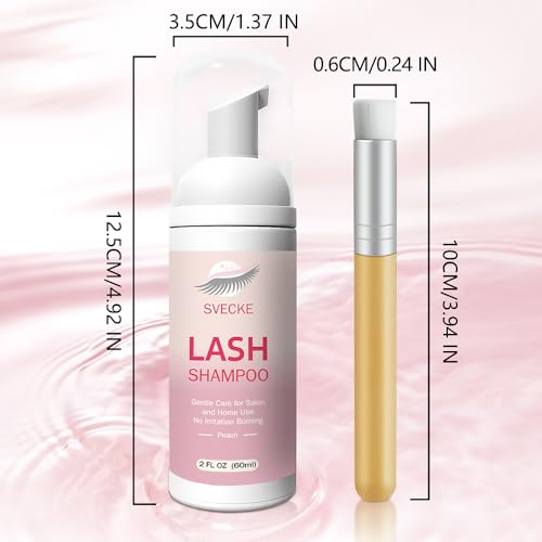 Lash Shampoo Kit for Eyelash Extensions, Cleanser & Brush Set
