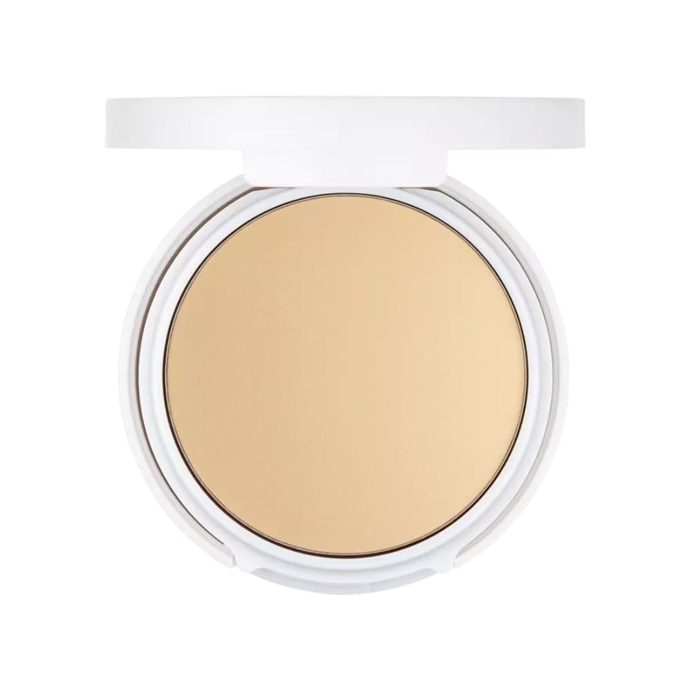 FLOWER Beauty By Drew Barrymore Light Illusion Perfecting Powder - Powder Foundation + Setting Powder for Makeup - Medium Buildable Coverage - Natural Glow + Flawless Finish - Mirror + Sponge Include d (Caramel)