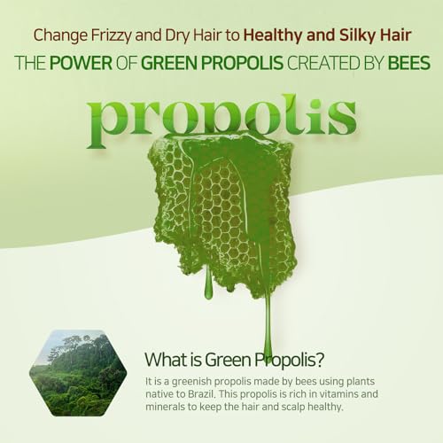 Kerasys Propolis Royal Jelly Extract Green Tea Olive Oil Shiny and Healthy Hair Propolis Green Moisture 33.8 fl oz / 1L (Shampoo + Treatment Set)