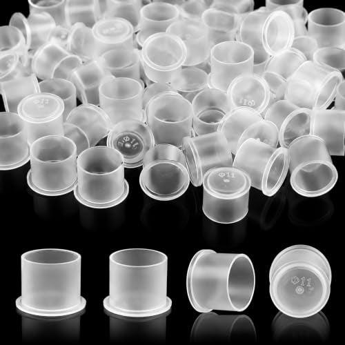 Extra Large 250pcs Tattoo Ink Caps with Base - Clear Disposable Pigment Cups for Permanent Makeup & Large Shading