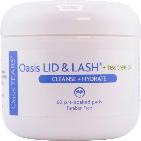 Oasis LID & LASH Tea Tree Oil Eyelid Cleanser Pads, 60 Count