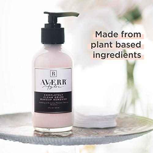 Averr Aglow Completely Clear Gel?e Makeup Remover, Face Care, Boost Collagen, Calm Skin, Natural Plant Based Solution Facial Cleanser, Removes Waterproof Makeup