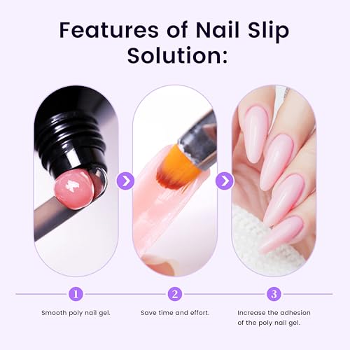 Poly Gel Slip Solution Kit 120ml (4oz) with Dual Brush & Glass Cup
