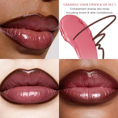2-in-1 Ombre Lip Kit - Matte Liner & Shimmer Lipstick