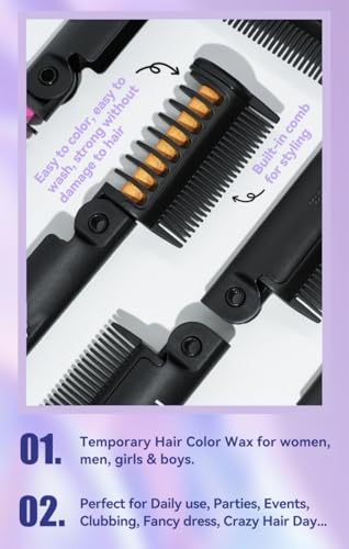 Easilydays Green Temporary Hair Chalk Comb for Kids & Adults, Washable Hair Color