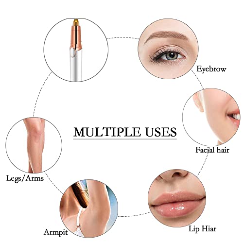 Eyebrow Hair Remover, Eyebrow Razor, Flawless & Pain-Free Eyebrow Facial Hair Removal for Women & Men, Fast and Easy Hair Trimmer (White)
