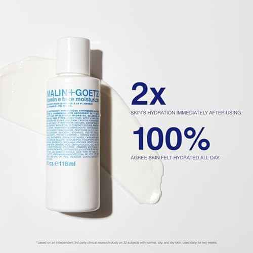 Malin + Goetz Vitamin E Face Moisturizer | Lightweight Hydrating Daily Face Cream Balancing All Skin Types | Fragrance-Free, Vegan | 4 Fl Oz & 8.5 Fl Oz