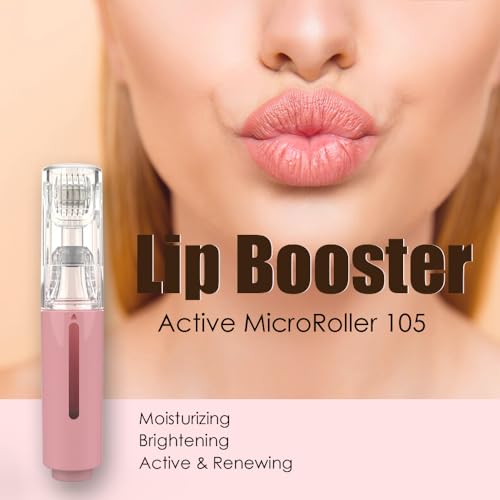 TIDEWISH Pink 0.25mm Derma Roller with Liquid Serum Reservoir for Skin, Lips & Hair