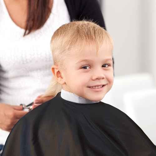 Hair Cutting Cape with Adjustable Snap Closure, Professional Barber Cape, Large Size Haircut Salon Supplies for Men and Women - (Black)