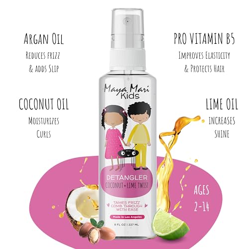 MAYA MARI Kids Hair Detangler Spray, Coconut Lime, 8 oz