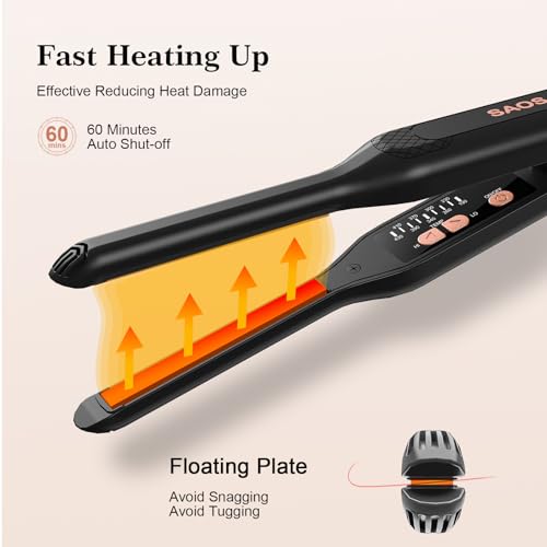 Mini Flat Iron for Short Hair, 0.3" Ultra-Thin Straightener Curler