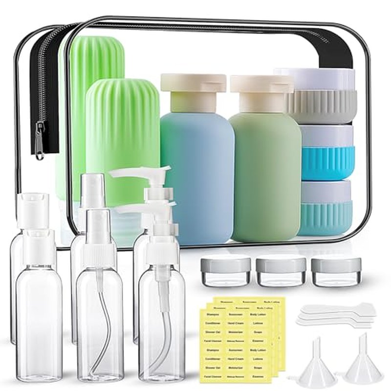 25-Pack Travel Toiletry Bottles Set - TSA Approved Leak-Proof Kit