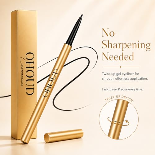 Waterproof Gel Eyeliner Pencil - Retractable Black Eye Liner