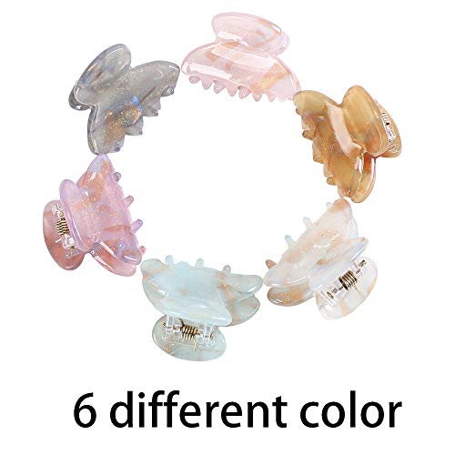 Mini Claw Hair Clips - 12 Pack Small Acrylic Clips for Thin Hair