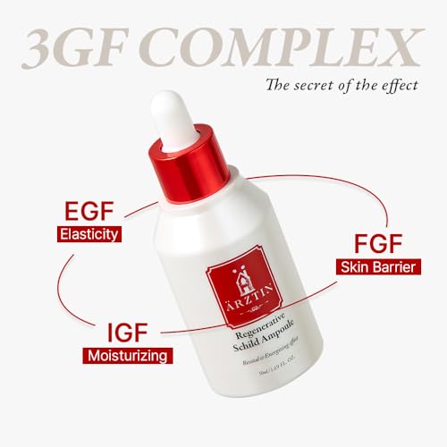 Regenerative Schild Ampoule, 1.69 fl oz Non-sticky | Soft & Fast absolution, Anti-aging Facial Serum, Nutrition, Brightening, Elasticity, Soothing for Dry, Wrinkled, Oily Skin