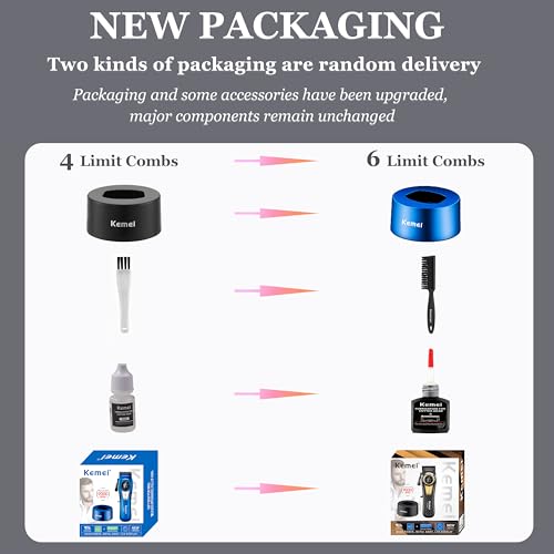 KEMEI 2242 Cordless Hair Clipper with LED Display & 6 Combs