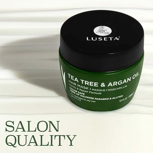 Luseta Tea Tree Hair Mask for Oily & Damaged Hair - 16.9 Oz Clarifying Treatment