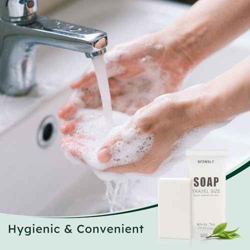 200 Pack Bulk Wrapped Hotel Bar Soap, 0.5 oz (15g), White Tea Scent ? Mini Guest Soaps for Hotels, Airbnb, Vacation Rentals, Travel Toiletries, Individually Wrapped