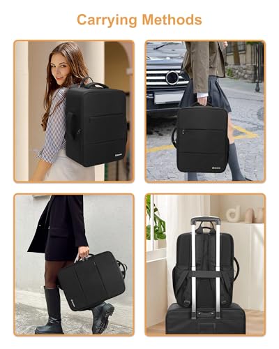 Relavel Extra Large Makeup Backpack with 4 Clear Bags & Brush Storage