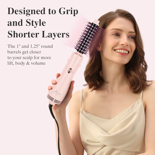 Aima Beauty 4-in-1 Blow Dryer Brush - Ionic, 3 Attachments, Less Heat Damage