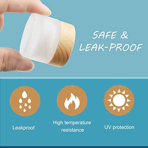 12 Pack Frosted Glass Jar Cosmetic Cream Jar Sample Jars Empty Travel Makeup Container For Cream Lotion Lip Balm Eyeshadow (10g)