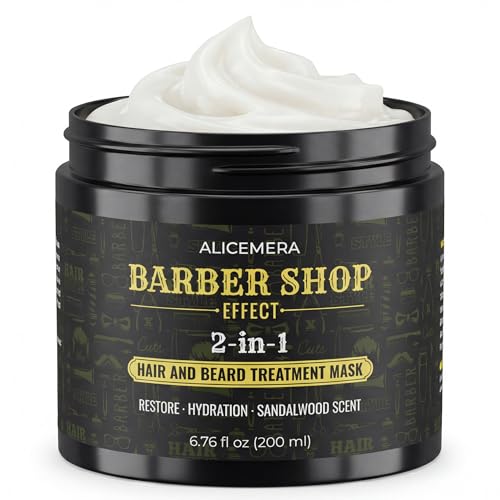 2-in-1 Hair Mask & Beard Conditioner for Men ? Deep Conditioning Beard Mask with Keratin & Hyaluronic Acid ? Men's Hair & Beard Treatment ? 6.7 oz