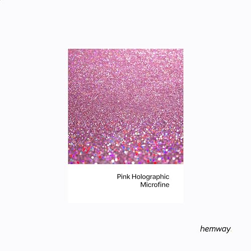 Hemway Premium Ultra Sparkle Glitter Multi-Purpose Metallic Flake for Nail Art, Cosmetic Graded, Makeup, Festival and Hair 100g / 3.5oz - Microfine (1/256 0.004 0.1mm) - Pink Holographic