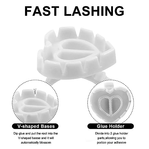 200PCS Disposable Plastic Glue Rings for Eyelash Extensions, used for eyelash extension surgery, nail art glue cups, makeup items required for eyelash extension (white)