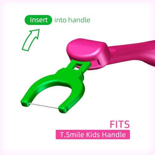 T.Smile Kids Evolutionary Clean Dental Flosser Refill Heads, Child-Sized, Fluoride Free, for Ages 3+, (140 Refills, Handle Not Included)