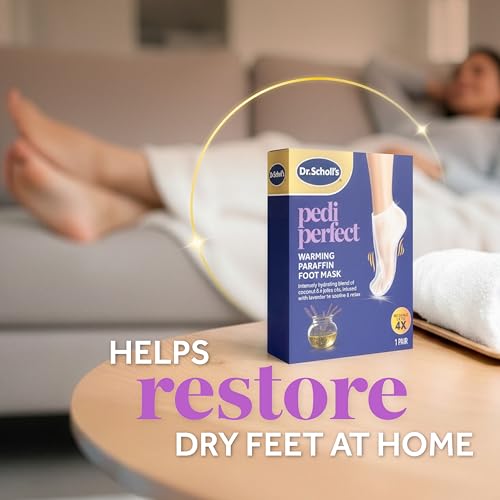 Dr. Scholl's Pedi Perfect Warming Paraffin Foot Mask for Dry Feet