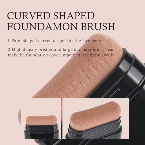 KYDA 2-in-1 Concealer Foundation Stick, Eraser Foundation Stick with Soft Brush, Creamy Smooth Base Makeup, Lightweight Brightening Contouring Concealer, Lasting Natural Matte Finish, Wheat