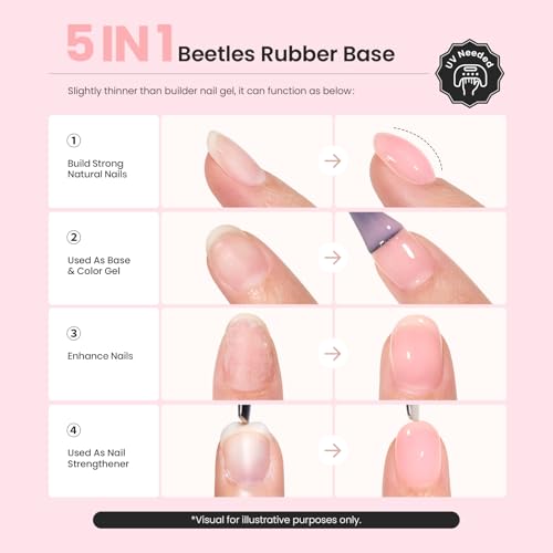 Beetles Color Rubber Base Gel Nail Polish - Warm Jade Builder Coat (15ml)