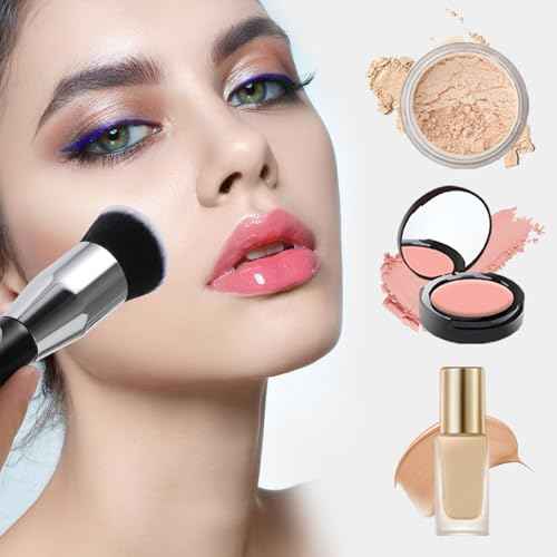 Foundation Brush with Hole,Professional Korean Makeup Brush Flat Makeup Brush for Liquid Cream Foundation or Flawless Powder Cosmetics(Black)