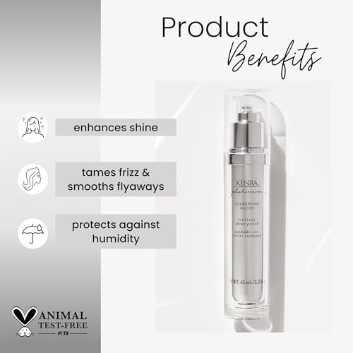 Kenra Platinum Silkening Gloss | Brilliant Shine Polish | Tames Frizz & Smooths Flyaways | Lightweight Formula | Protects Against Humidity | Smooths Dry Ends | Medium To Coarse Hair