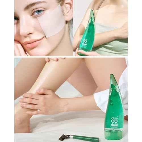 HOLIKA HOLIKA Aloe 99% Soothing Gel Fresh Moisturizing, 8.5 Ounce, 250ml 2 Pack - No Sticky 99% Aloe Vera Sunburn Relief - Moisturizing, Fast Absorbing for Face, Skin, Body&Hair