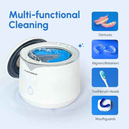 AlignerCo Ultrasonic Retainer Cleaner Machine ? 45kHz Deep Cleaning ? 200ml Capacity ? Dental Aligner & Denture Cleaner ? Chemical Aligner Cleaner wihout Chemicals ? Dual Cleaning Modes